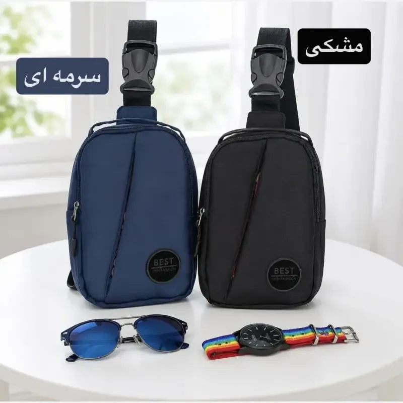 کیف مردانه اسپرت و روزمره پارچه ای زیپ دار کد 7201