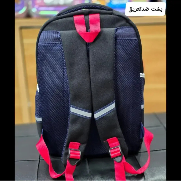 کوله پشتی مدرسه پسرانه مقطع ابتدایی سه خانه ضدتعریق طرح عکسدار